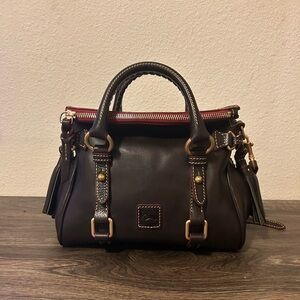 Dooney & Bourke Micro Dark Brown Tmoro Florentine Leather Satchel